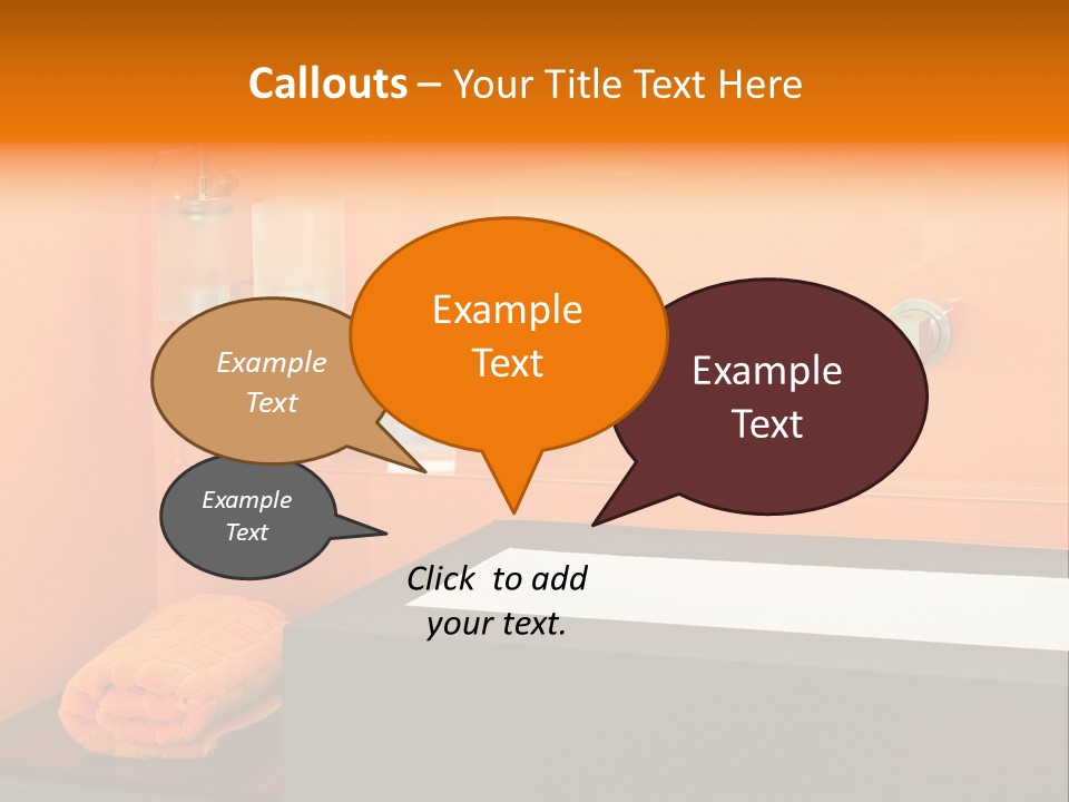 A Bathroom With Orange Walls And A White Sink PowerPoint Template
