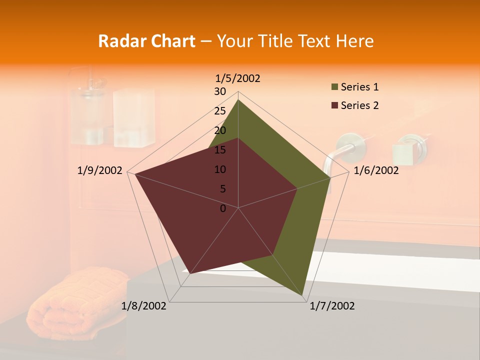 A Bathroom With Orange Walls And A White Sink PowerPoint Template