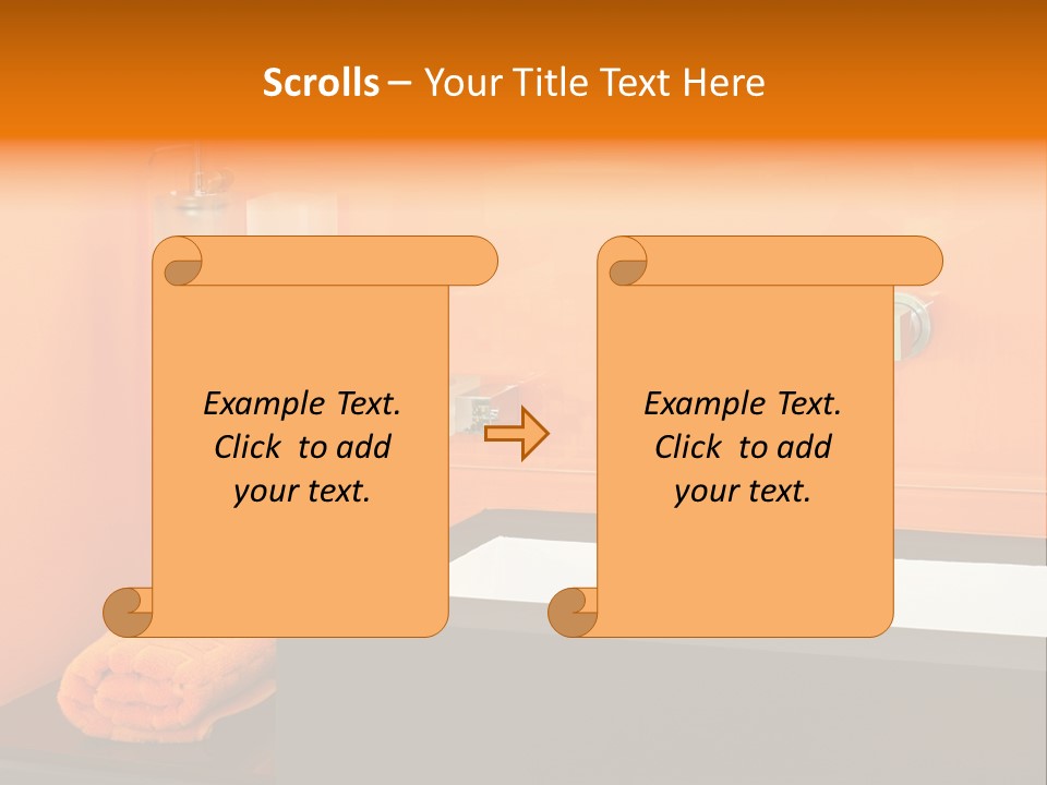 A Bathroom With Orange Walls And A White Sink PowerPoint Template