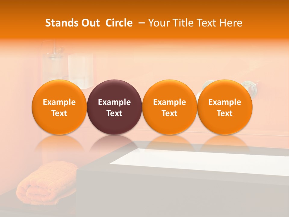 A Bathroom With Orange Walls And A White Sink PowerPoint Template
