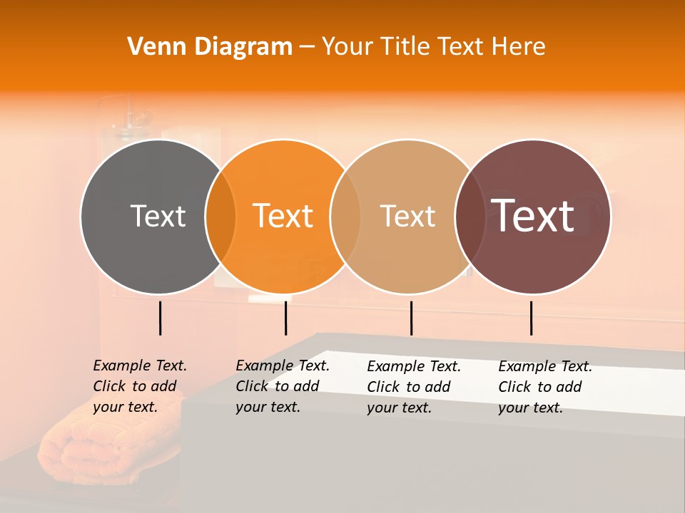 A Bathroom With Orange Walls And A White Sink PowerPoint Template