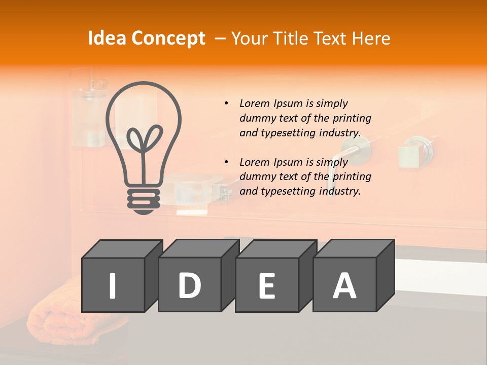 A Bathroom With Orange Walls And A White Sink PowerPoint Template