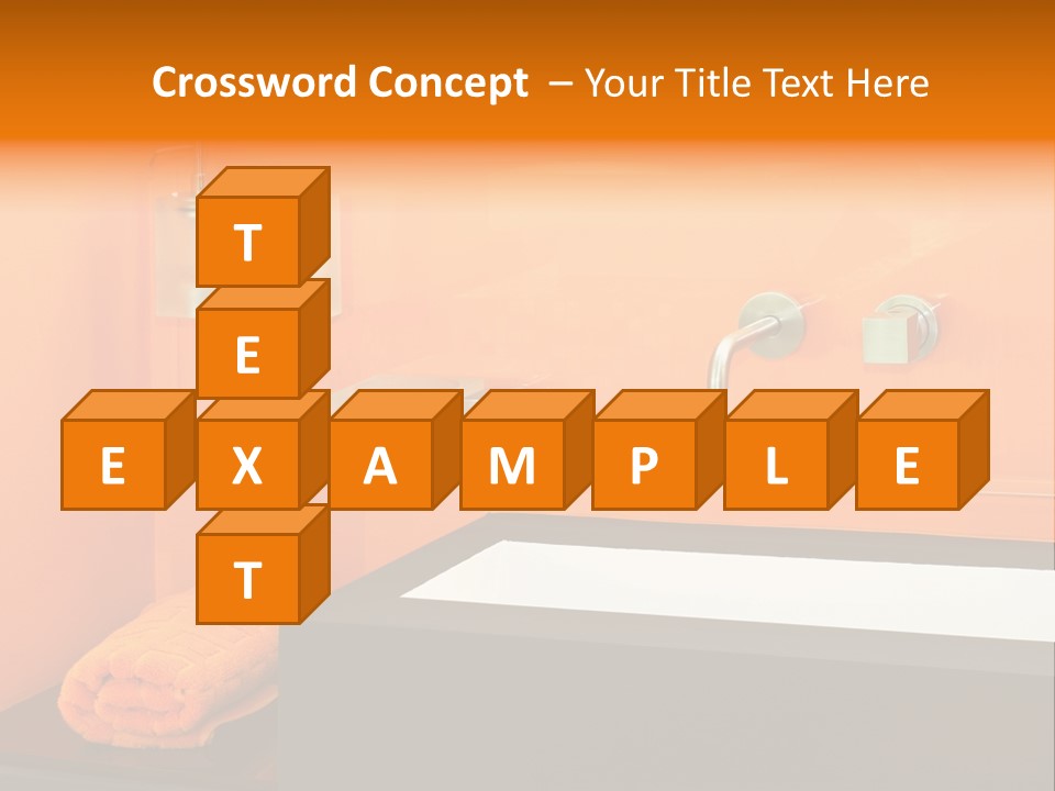 A Bathroom With Orange Walls And A White Sink PowerPoint Template