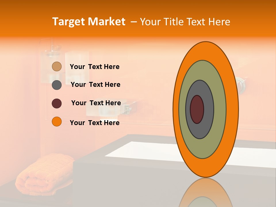 A Bathroom With Orange Walls And A White Sink PowerPoint Template