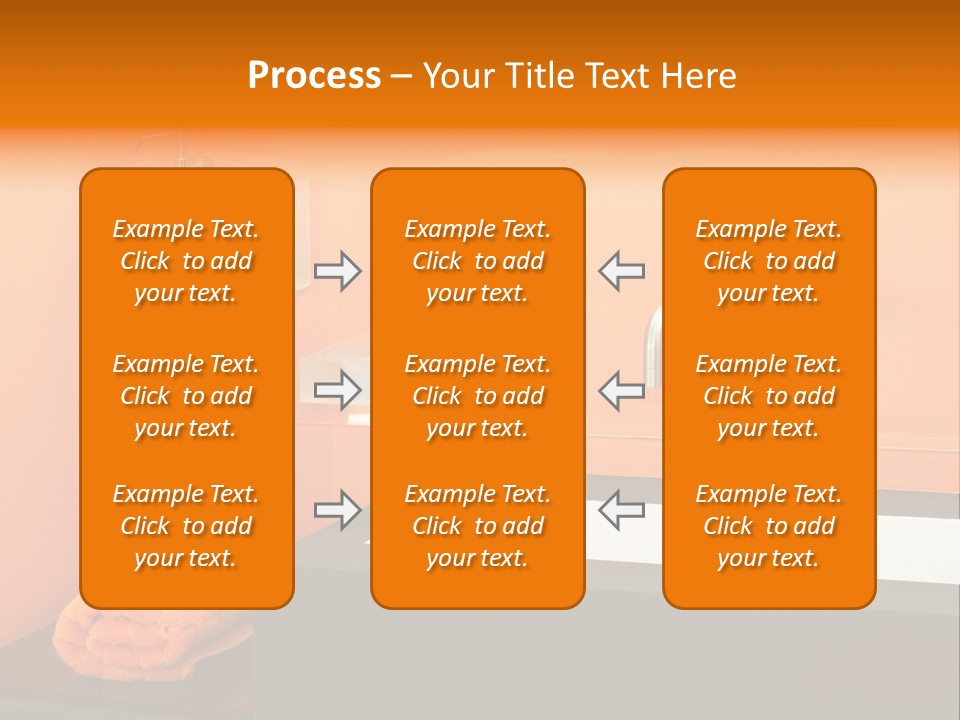 A Bathroom With Orange Walls And A White Sink PowerPoint Template