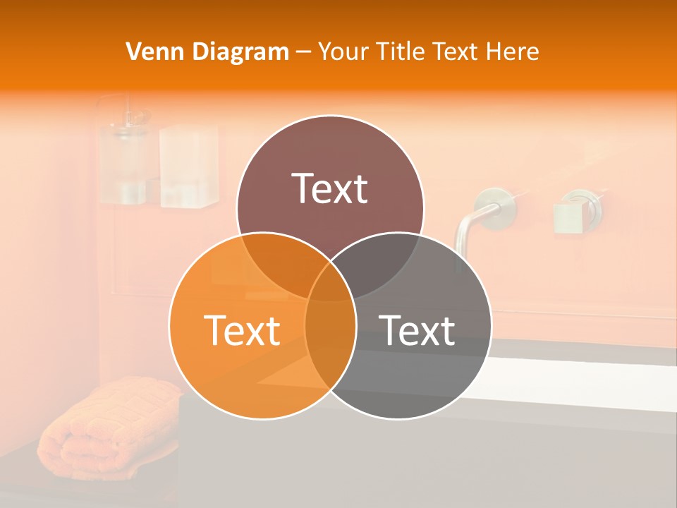 A Bathroom With Orange Walls And A White Sink PowerPoint Template