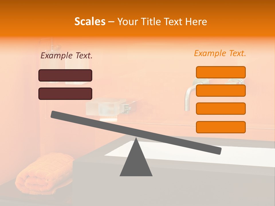 A Bathroom With Orange Walls And A White Sink PowerPoint Template