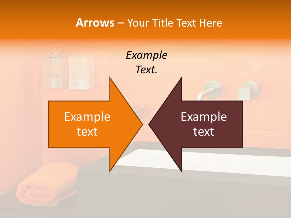 A Bathroom With Orange Walls And A White Sink PowerPoint Template