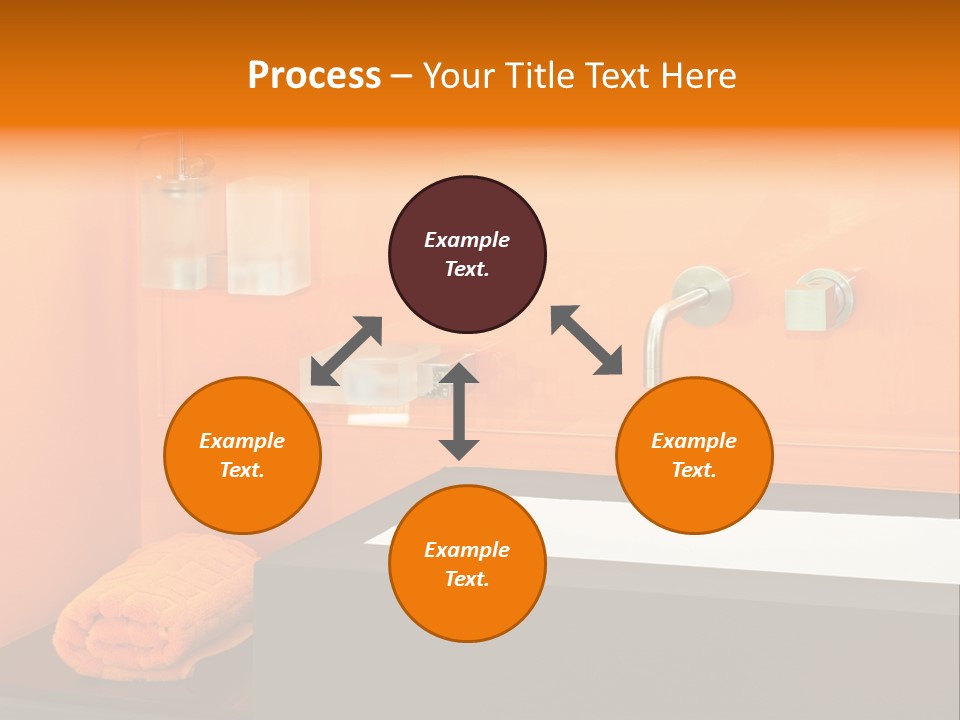A Bathroom With Orange Walls And A White Sink PowerPoint Template