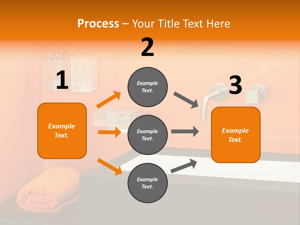 A Bathroom With Orange Walls And A White Sink PowerPoint Template