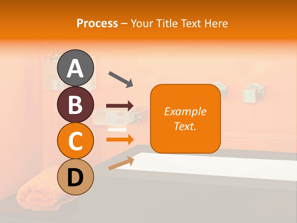 A Bathroom With Orange Walls And A White Sink PowerPoint Template