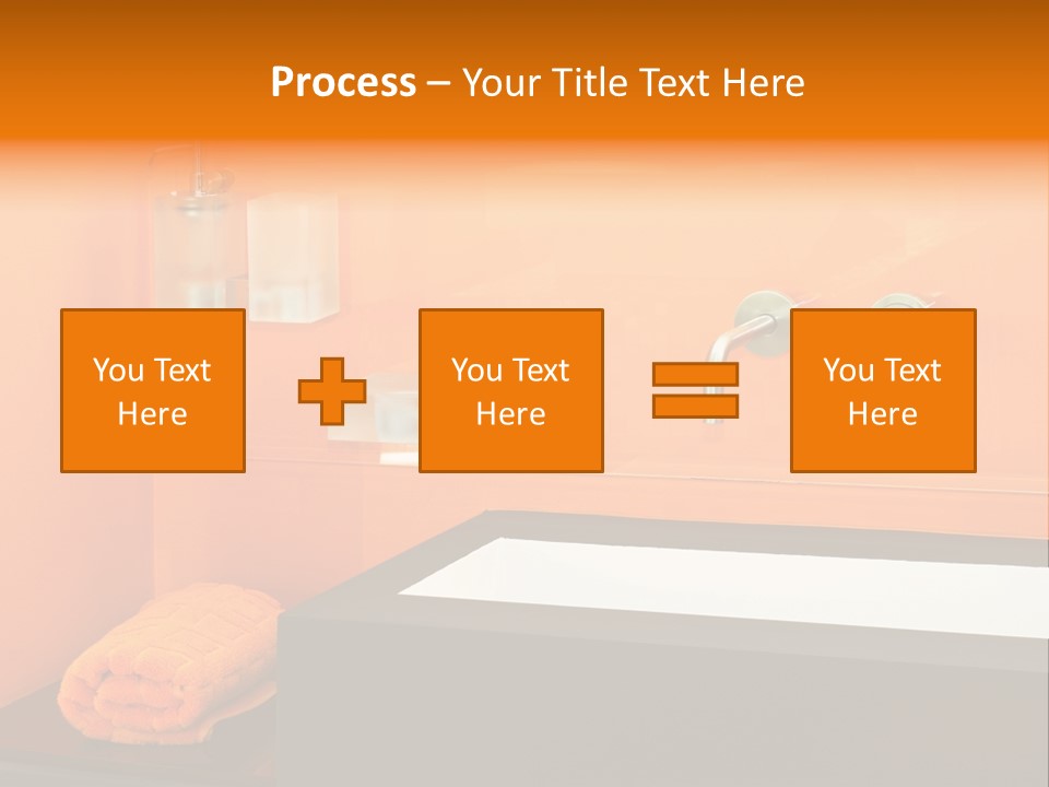 A Bathroom With Orange Walls And A White Sink PowerPoint Template