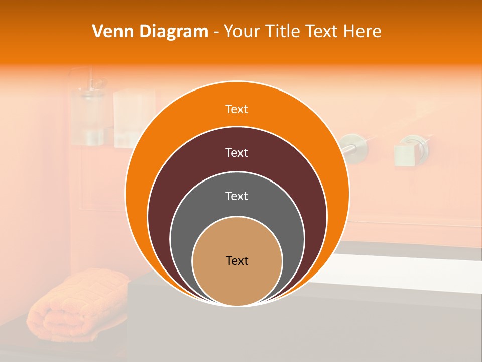 A Bathroom With Orange Walls And A White Sink PowerPoint Template