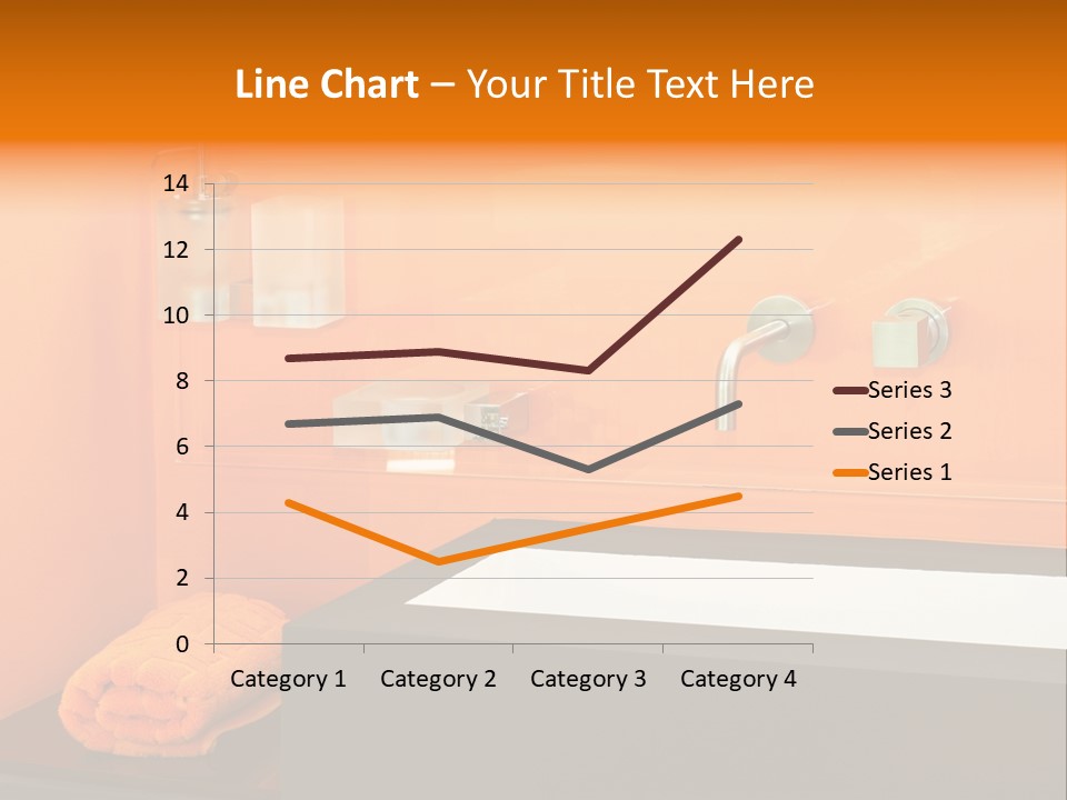 A Bathroom With Orange Walls And A White Sink PowerPoint Template
