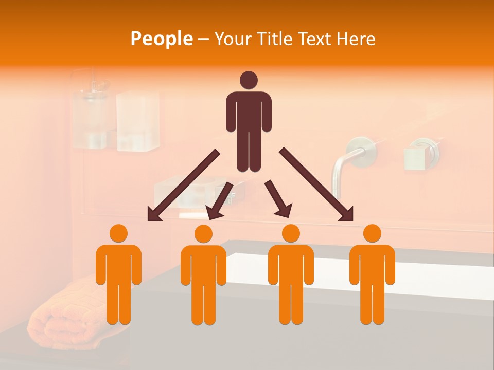 A Bathroom With Orange Walls And A White Sink PowerPoint Template