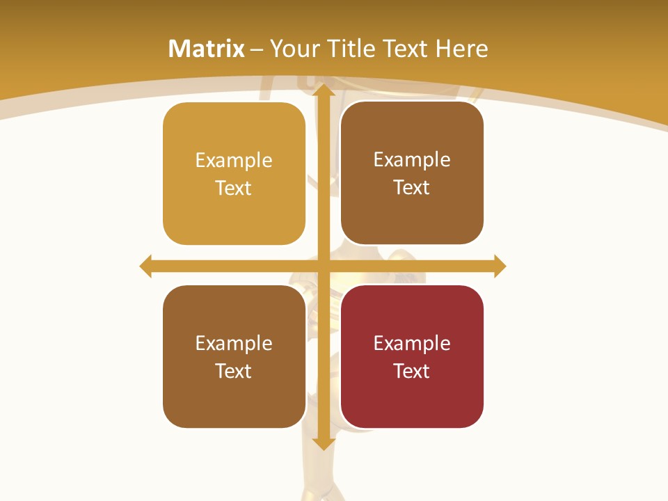 A Golden Trophy With A Person Holding It PowerPoint Template