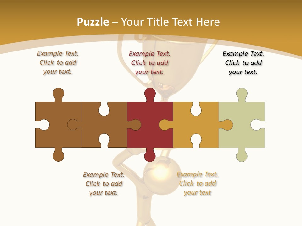 A Golden Trophy With A Person Holding It PowerPoint Template