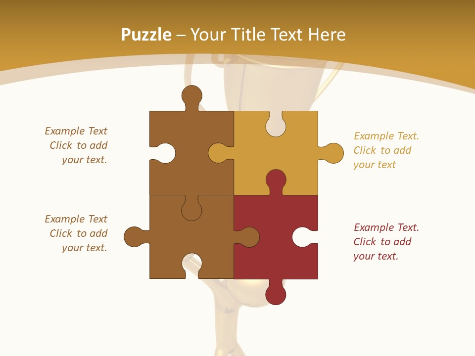 A Golden Trophy With A Person Holding It PowerPoint Template