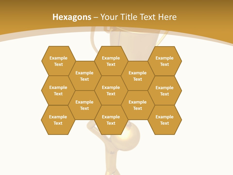 A Golden Trophy With A Person Holding It PowerPoint Template