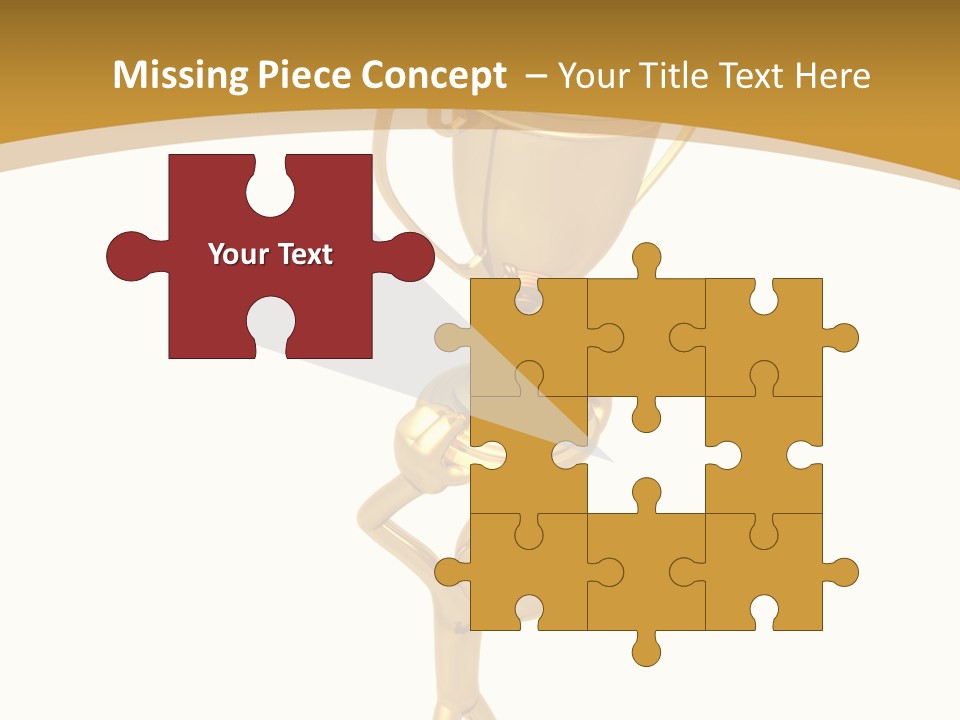 A Golden Trophy With A Person Holding It PowerPoint Template