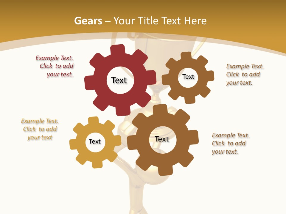 A Golden Trophy With A Person Holding It PowerPoint Template