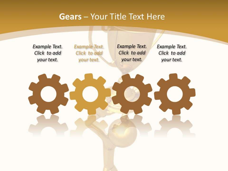 A Golden Trophy With A Person Holding It PowerPoint Template