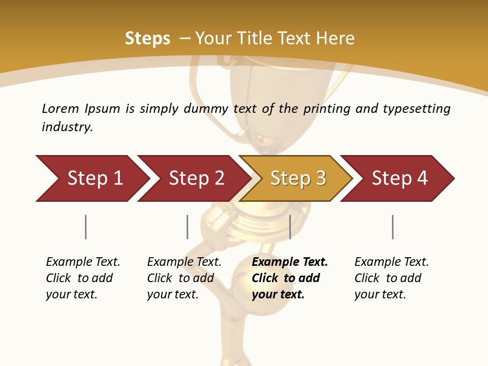 A Golden Trophy With A Person Holding It PowerPoint Template
