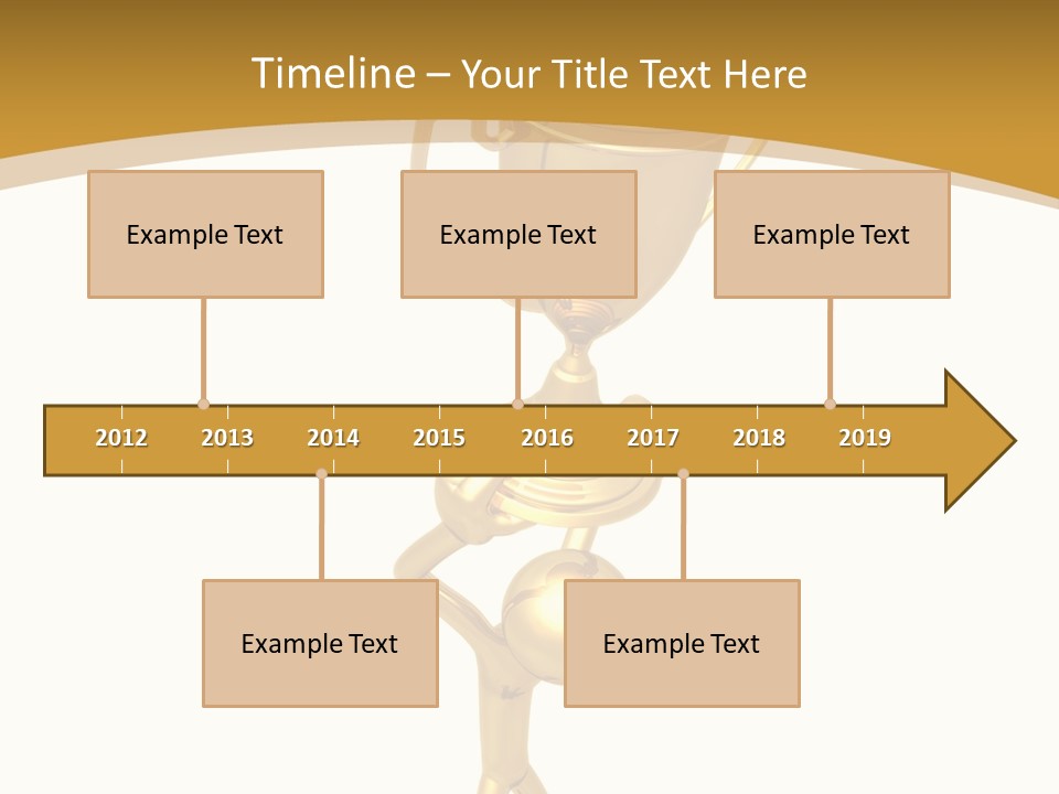 A Golden Trophy With A Person Holding It PowerPoint Template