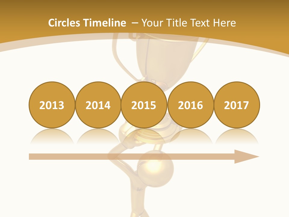 A Golden Trophy With A Person Holding It PowerPoint Template