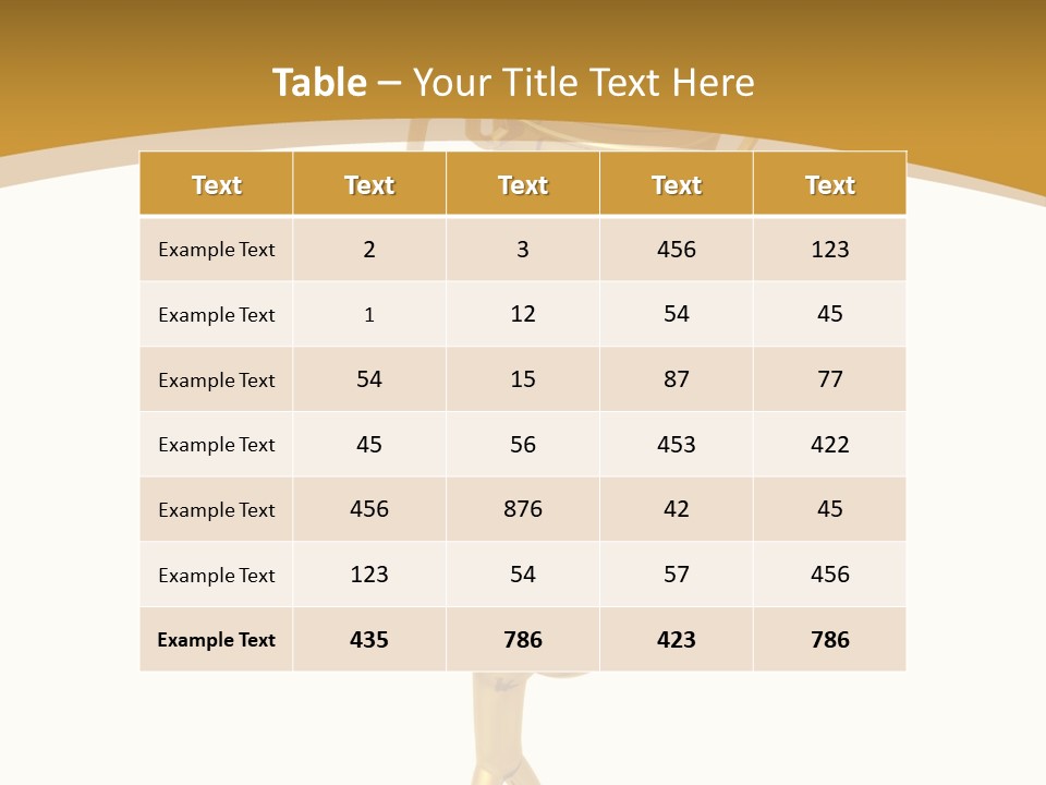 A Golden Trophy With A Person Holding It PowerPoint Template