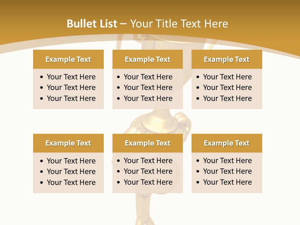 A Golden Trophy With A Person Holding It PowerPoint Template