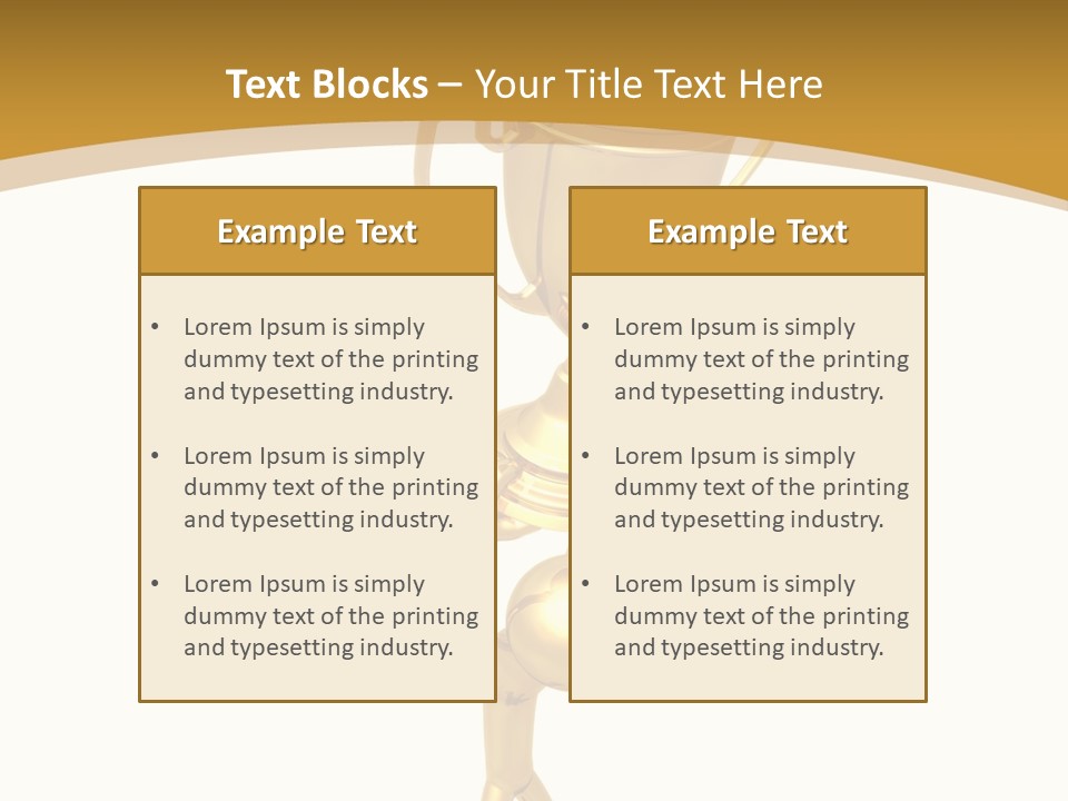 A Golden Trophy With A Person Holding It PowerPoint Template