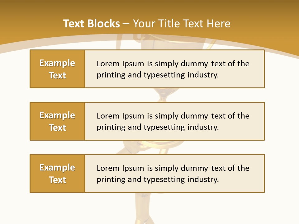 A Golden Trophy With A Person Holding It PowerPoint Template