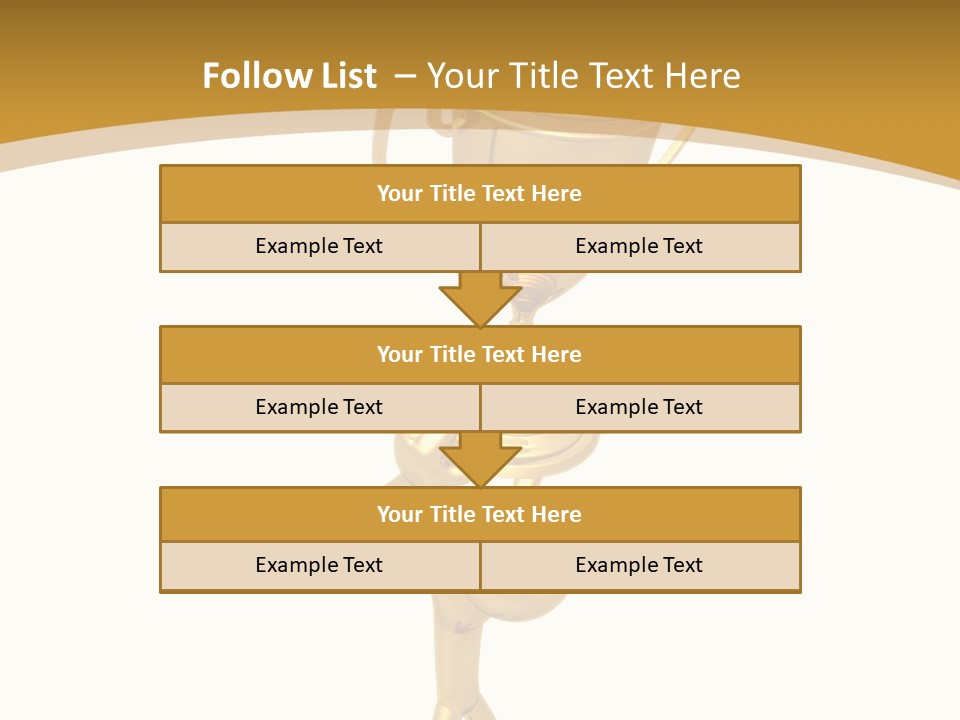 A Golden Trophy With A Person Holding It PowerPoint Template