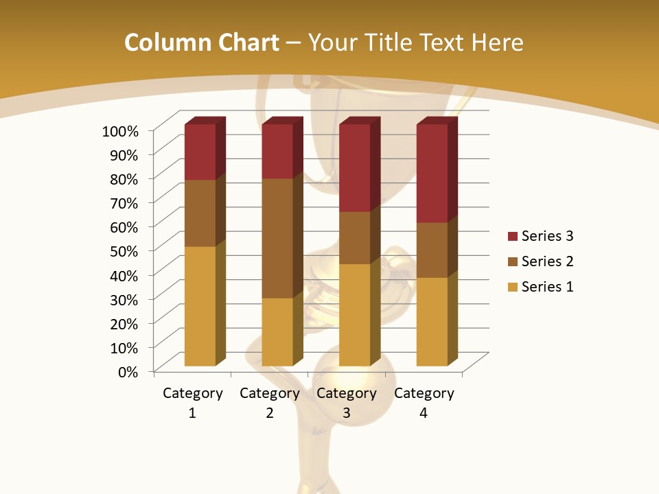 A Golden Trophy With A Person Holding It PowerPoint Template