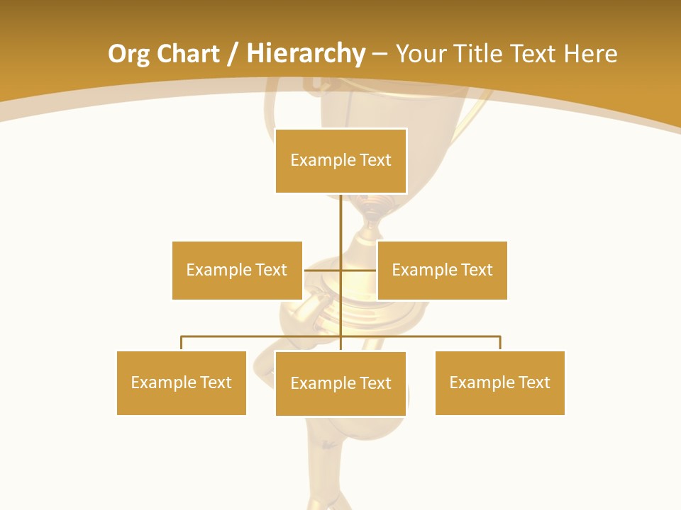 A Golden Trophy With A Person Holding It PowerPoint Template