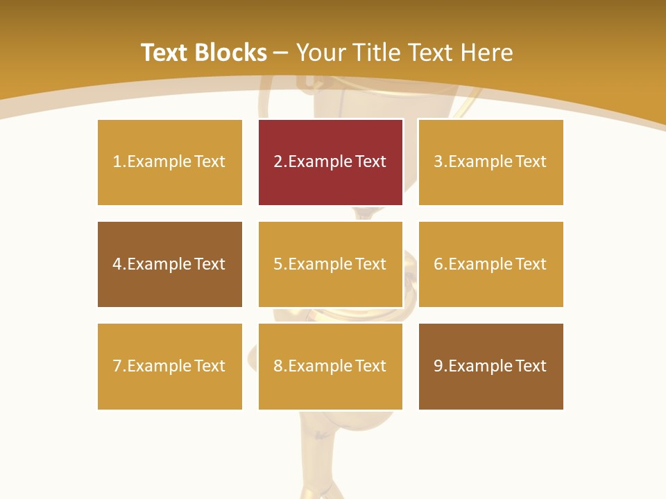A Golden Trophy With A Person Holding It PowerPoint Template