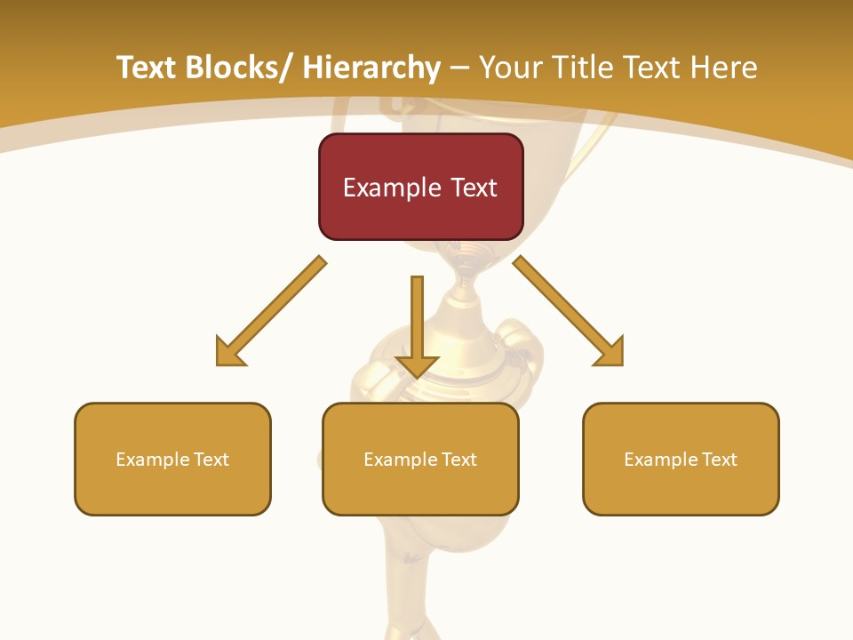 A Golden Trophy With A Person Holding It PowerPoint Template