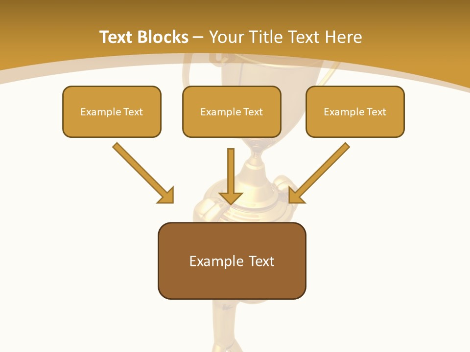 A Golden Trophy With A Person Holding It PowerPoint Template
