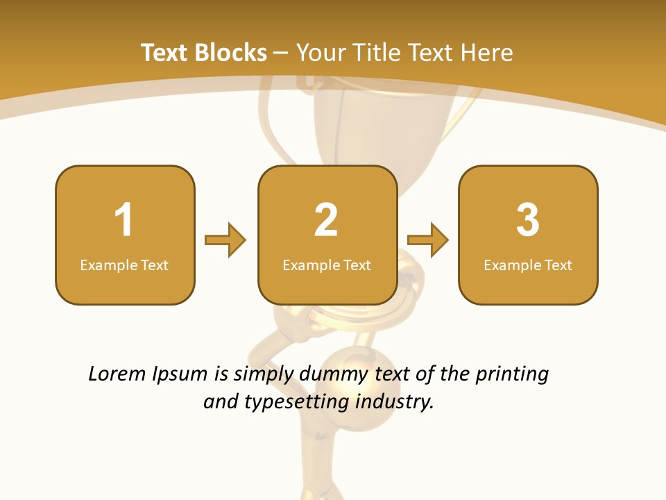 A Golden Trophy With A Person Holding It PowerPoint Template