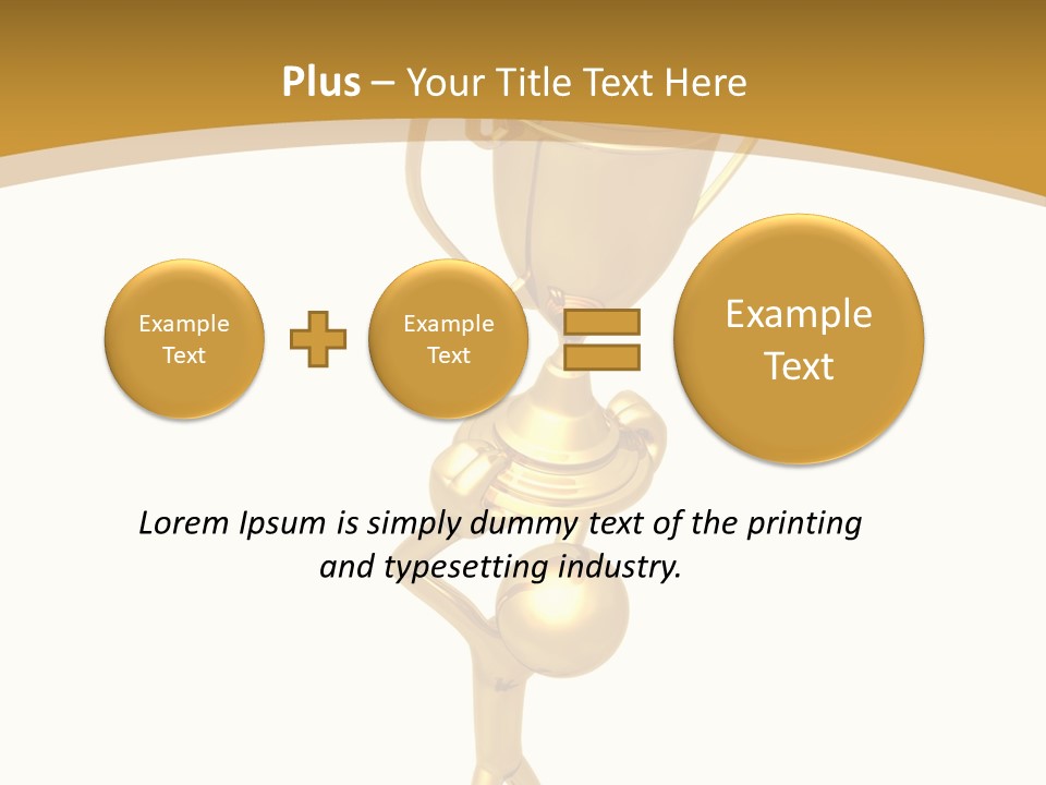A Golden Trophy With A Person Holding It PowerPoint Template