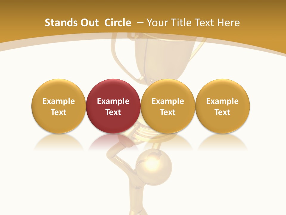 A Golden Trophy With A Person Holding It PowerPoint Template