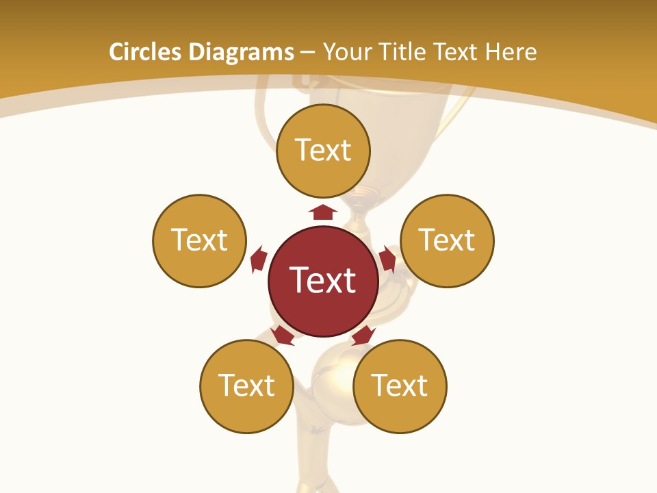 A Golden Trophy With A Person Holding It PowerPoint Template