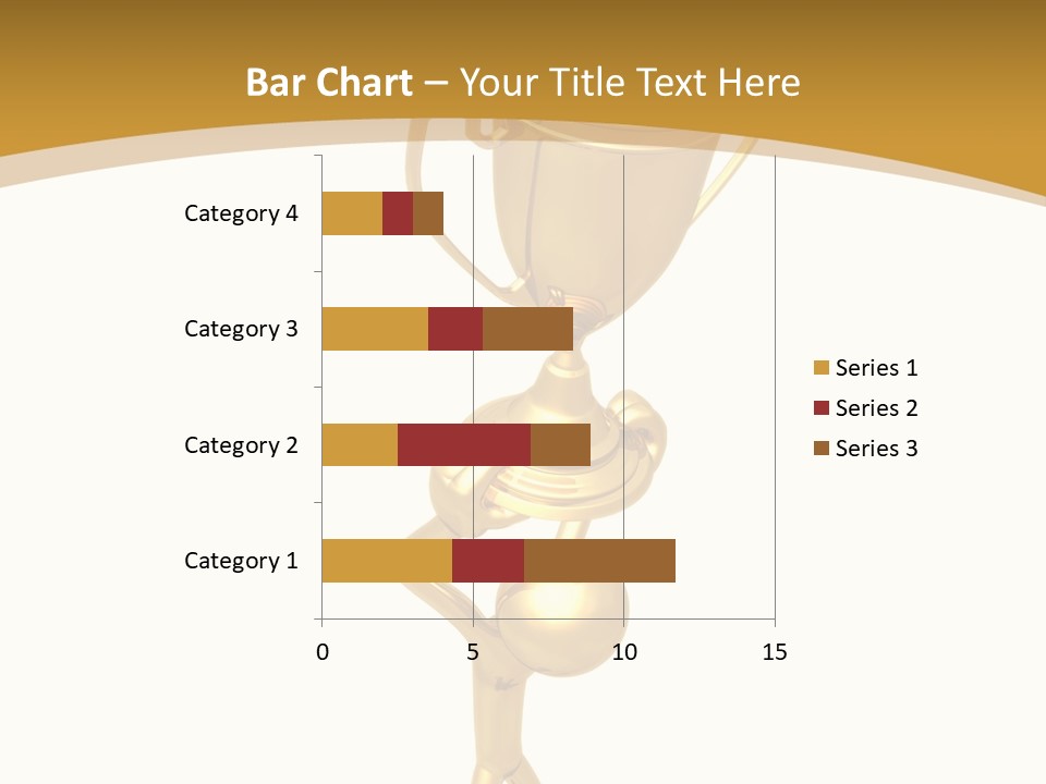 A Golden Trophy With A Person Holding It PowerPoint Template