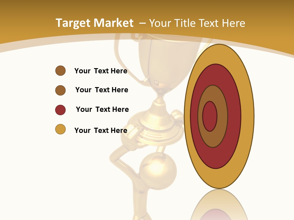 A Golden Trophy With A Person Holding It PowerPoint Template