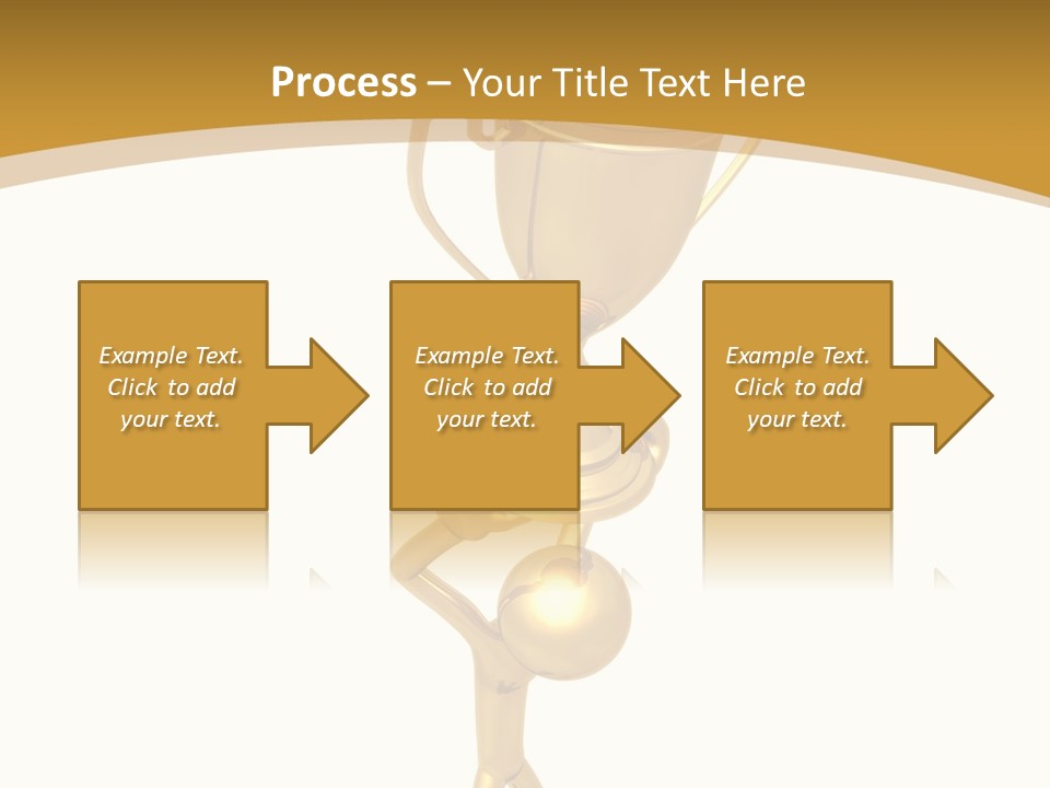 A Golden Trophy With A Person Holding It PowerPoint Template