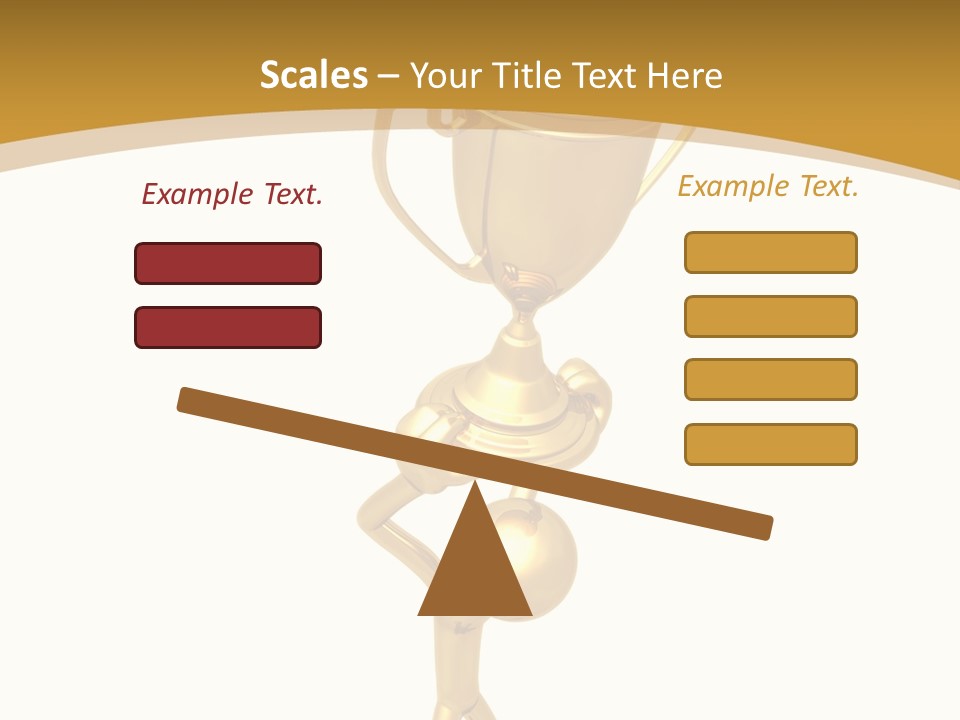 A Golden Trophy With A Person Holding It PowerPoint Template