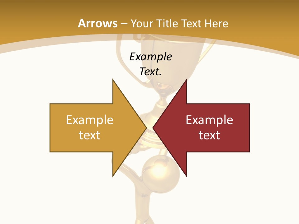 A Golden Trophy With A Person Holding It PowerPoint Template