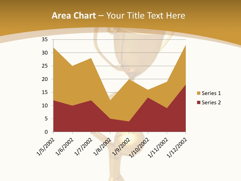 A Golden Trophy With A Person Holding It PowerPoint Template