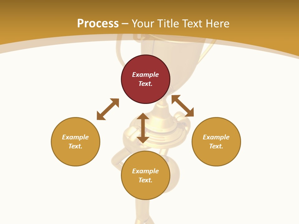 A Golden Trophy With A Person Holding It PowerPoint Template